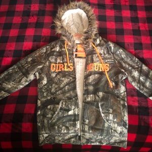 GWG Mossy oak tree stand fur hoodie w/ blaze orang